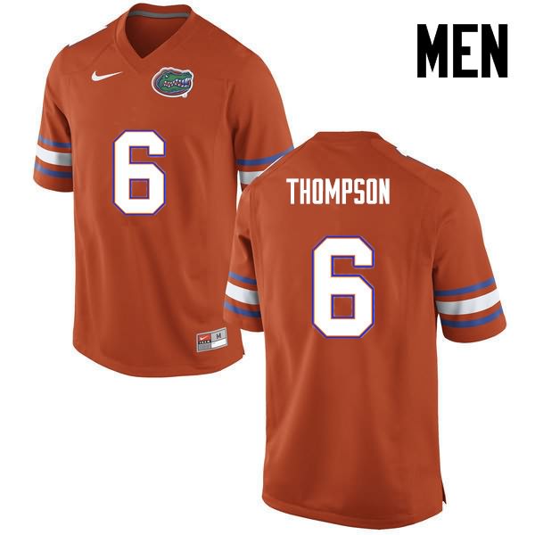 Men's NCAA Florida Gators Deonte Thompson #6 Stitched Authentic Nike Orange College Football Jersey LZV7565AN